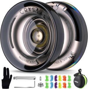 MAGICYOYO K2 Crystal Black Yoyo Professional, Responsive Yoyo for Kids Beginners