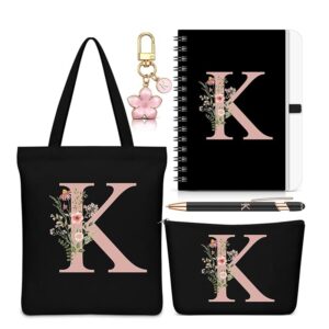 Talltalk 5 Pcs Personalized Women Gifts,Initial Tote Bag,Personalized Tote Bags,