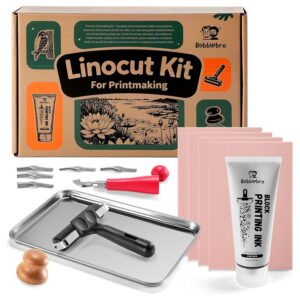 Bobblebro Linocut Kit for Printmaking - Arts and Crafts for Adults - Back to Sch
