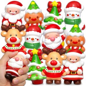 12 Pcs Christmas Squeeze Toys with Santa Tree Reindeer Snowman Gingerbread Man f