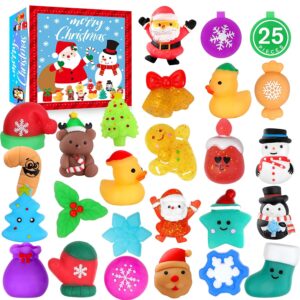 LIAM&AVA Christmas Squishy Toys, 25 PCS Mochi Squishies Bulk Toy for Girls Boys