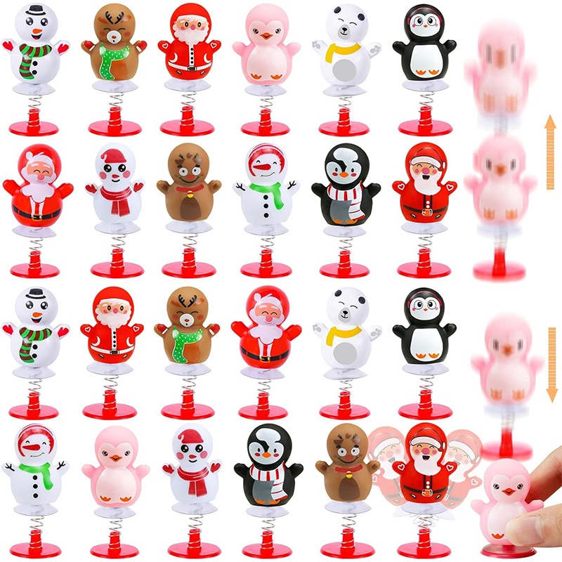 MGparty 24 Pack Christmas Jumping Popper Spring Toys Christmas Party Favors for