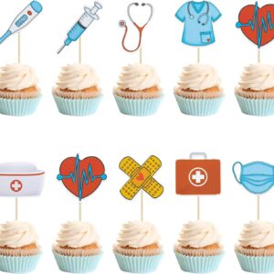 Gyufise 36Pcs Nurse Cupcake Toppers Nursing School Graduation Cupcake Picks f...
