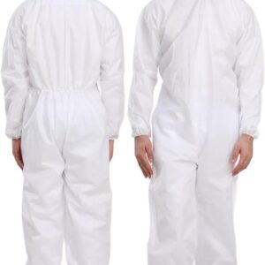 Hazmat Suits 3-Pack or Case of 30, SMS Disposable Paint Suit with Hood & Elas...