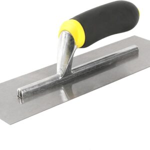 Carbon Steel Plastering Trowel - 12" x 4", Soft Grip Handle, Normal Polish
