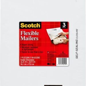 Scotch Flexible Poly Mailer, 14.25 x 18.75 Inches, 3-Pack (8990W-3)