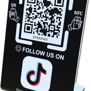 Social Media Stand with NFC & QR Code Sign - Easy and Fast Access to Social M...