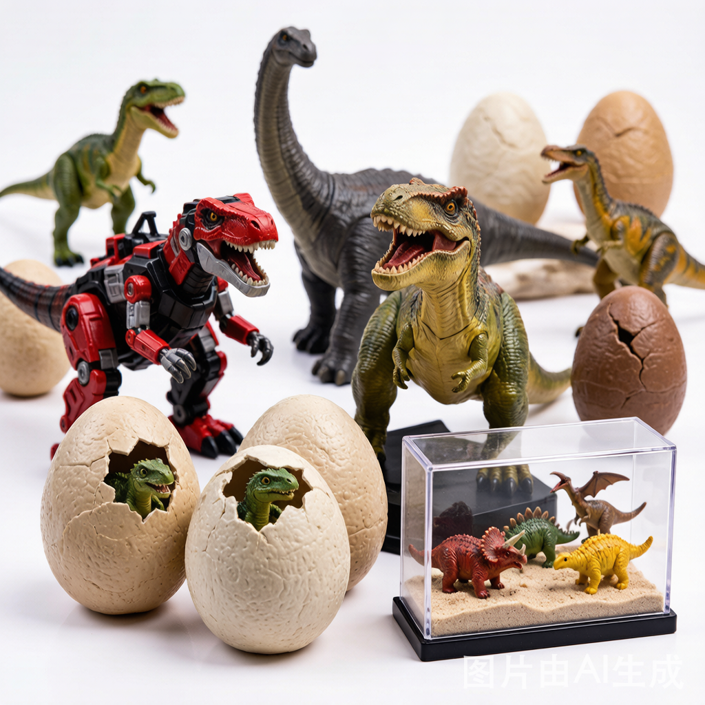 Wholesale action figures and dinosaur toy playsets displayed for bulk retail buyers